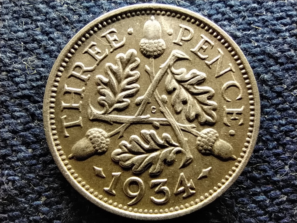 Anglia V. György .500 ezüst 3 Pence 1934