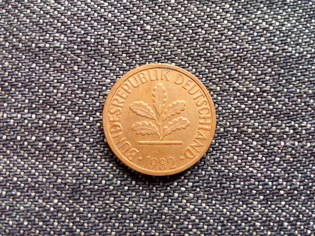 Németország Szövetségi Köztársaság (1949-1990) réz borítású acél 1 Pfennig 1982 F