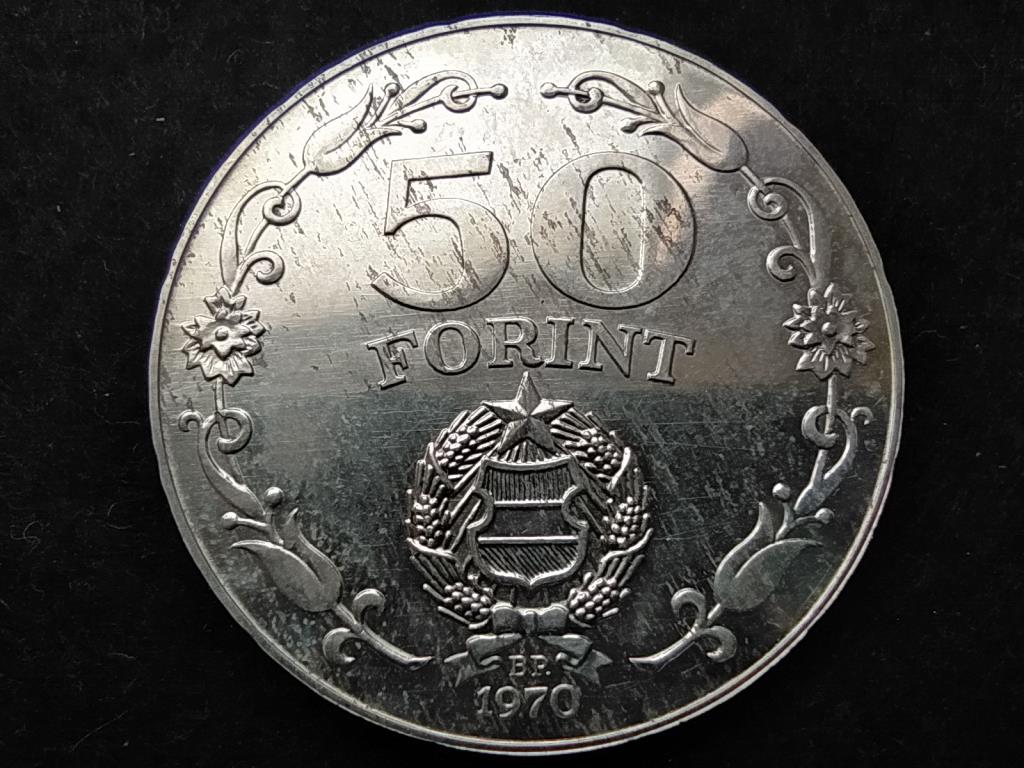 25 éves a Felszabadulás .640 ezüst 50 Forint 1970 BP BU