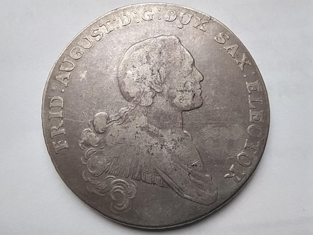 Német Államok Szász Királyság III. Frigyes Ágost (1763-1806) .833 Ezüst 1 konvencióstallér 1767 EDC