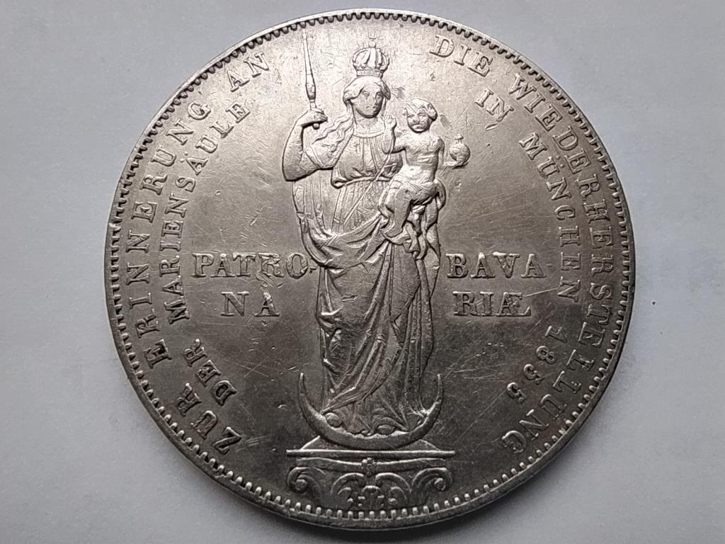 Német Államok Bajorország II. Miksa József (1848-1864) .900 Ezüst 2 gulden 1855