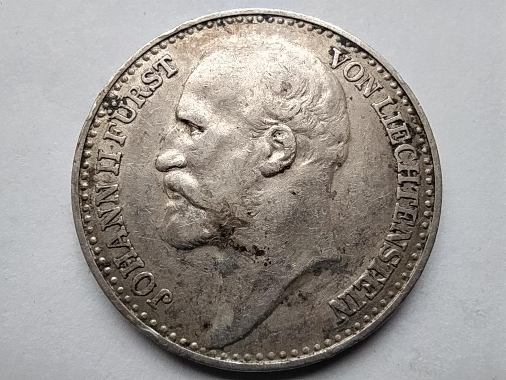 Liechtenstein II. János herceg (1858-1929) .835 Ezüst 1 korona 1904