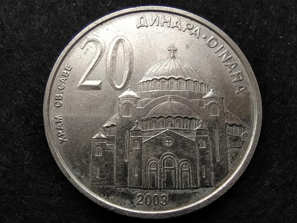 Szerbia Szent Száva templom 20 dínár 2003