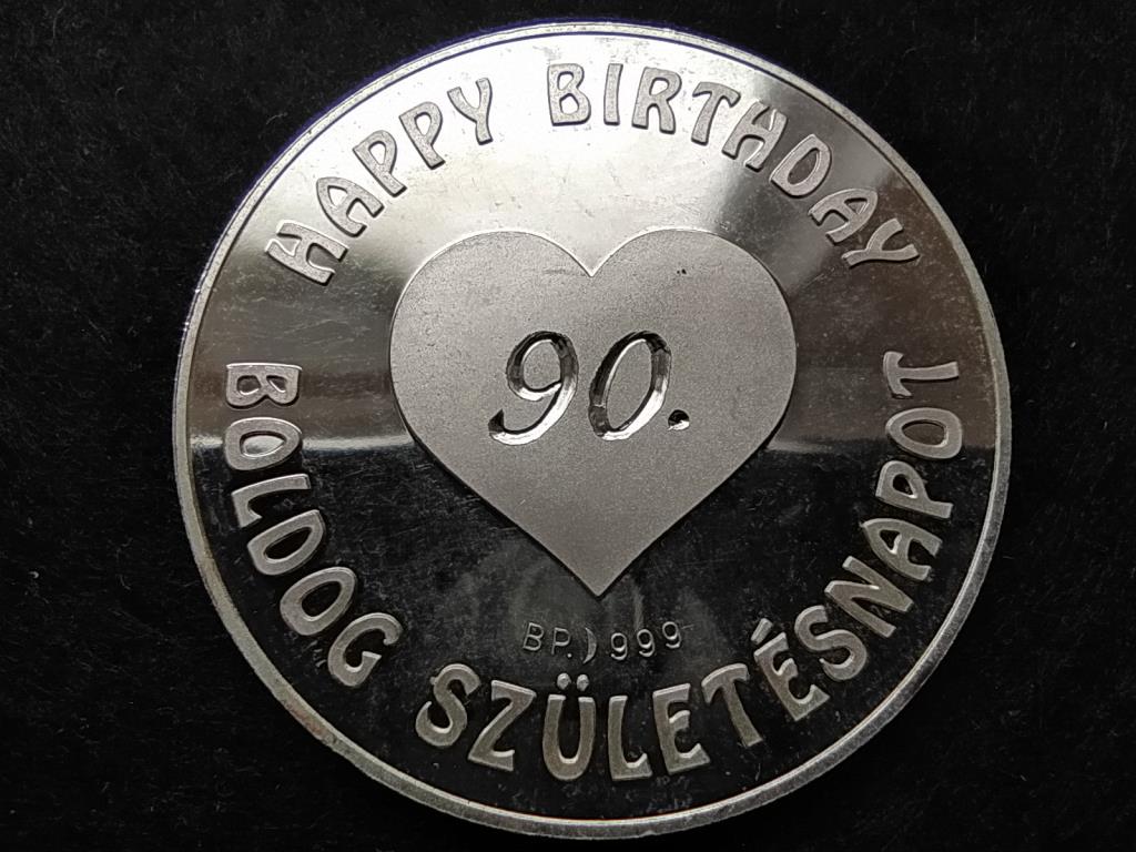 Boldog 90. születésnapot színezüst érem