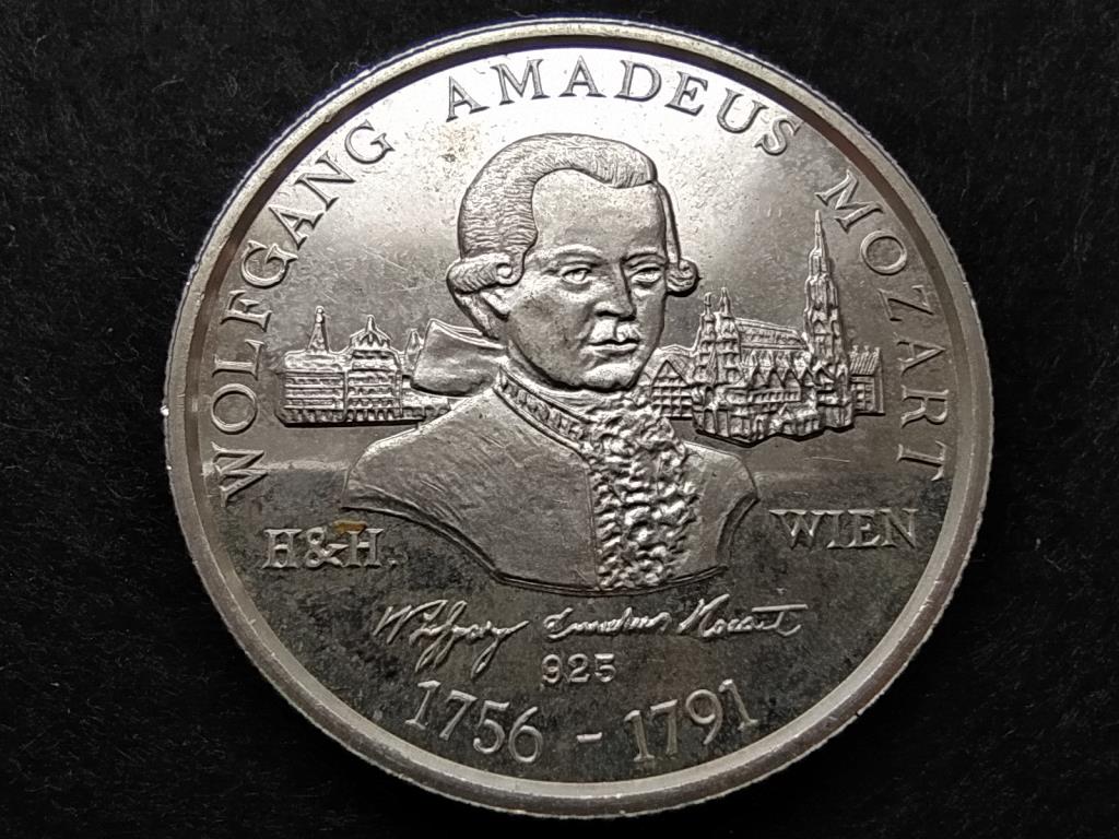 Wolfgang Amadeus Mozart .925 ezüst emlékérem 1991