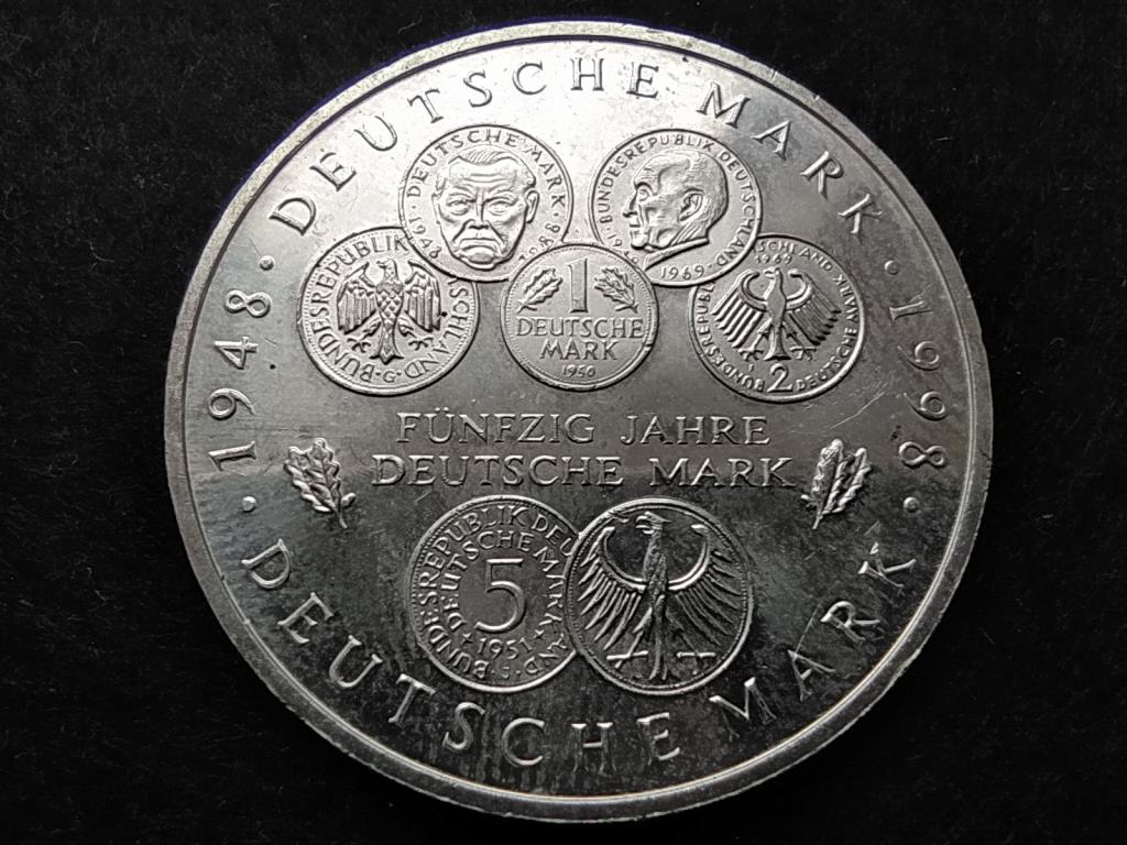 Németország 50 éves a Márka .925 ezüst 10 Márka 1998 F