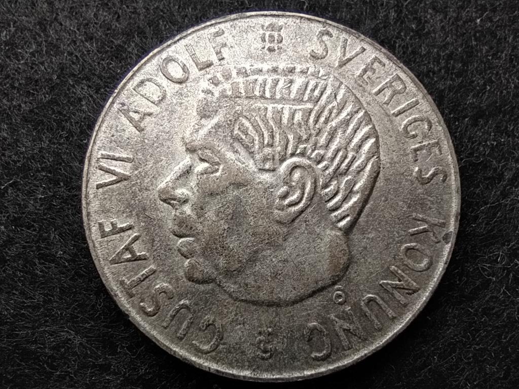 Svédország VI. Gusztáv Adolf (1950-1973) .400 ezüst 1 Korona 1954 TS