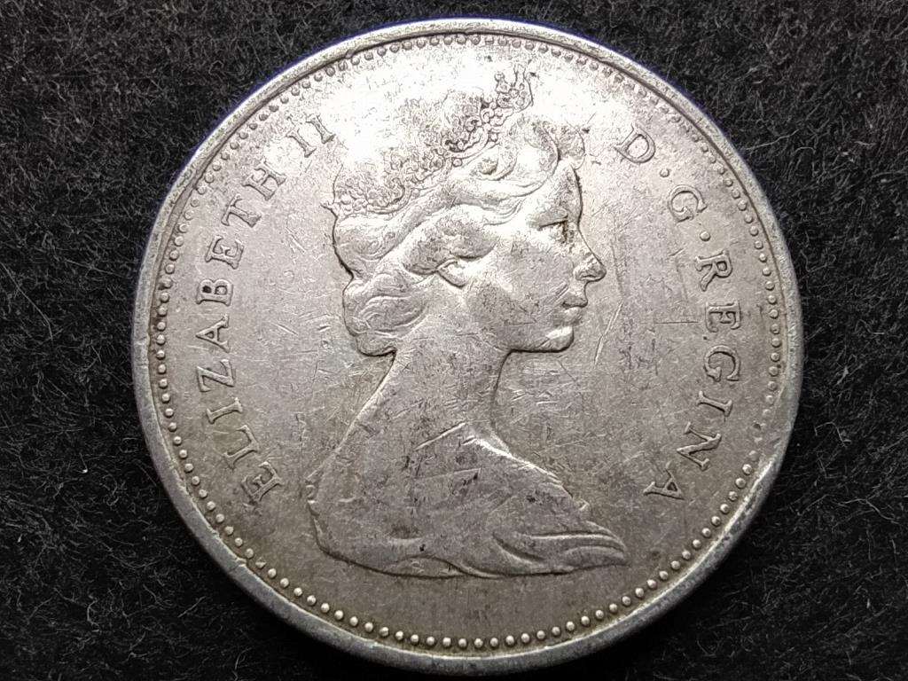 Kanada II. Erzsébet .800 ezüst verdehibás 25 Cent 1965