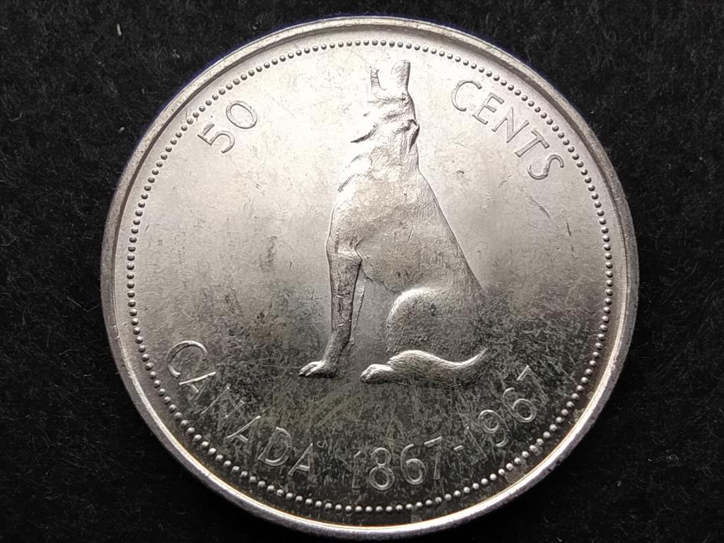 Kanada 100 éves Kanada .800 ezüst 50 Cent 1967