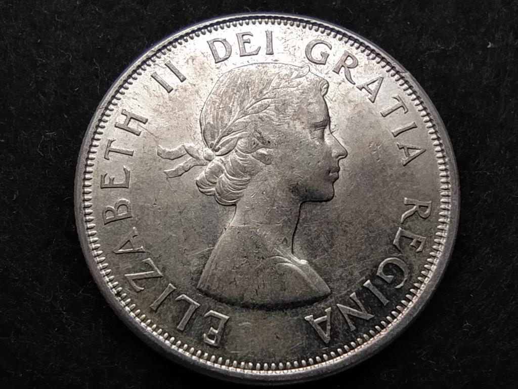Kanada II. Erzsébet .800 ezüst 50 Cent 1961