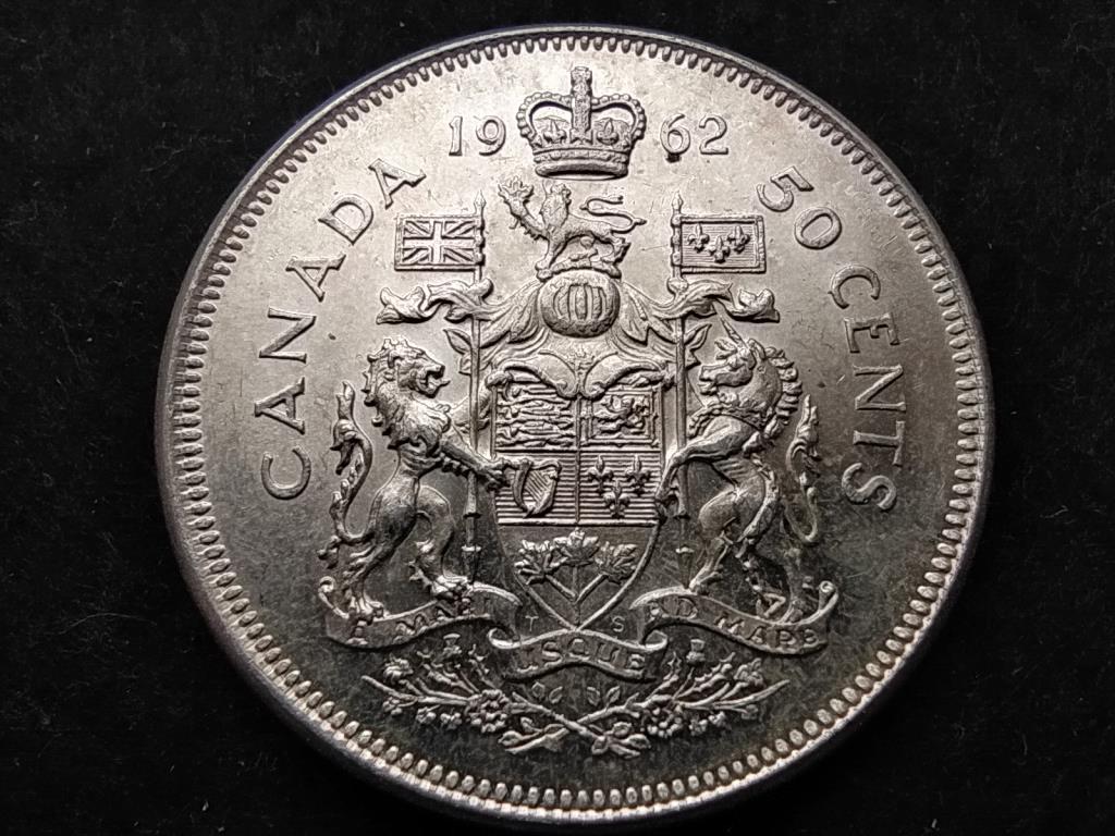 Kanada II. Erzsébet .800 ezüst 50 Cent 1962