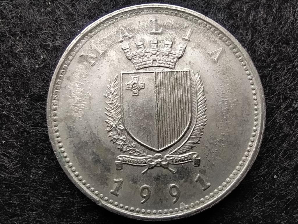 Málta nagy aranymakrahal 10 cent 1991