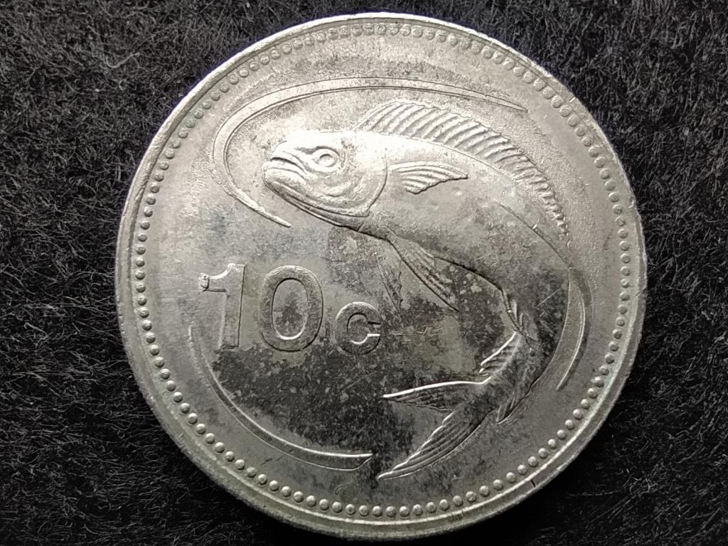 Málta nagy aranymakrahal 10 cent 1991
