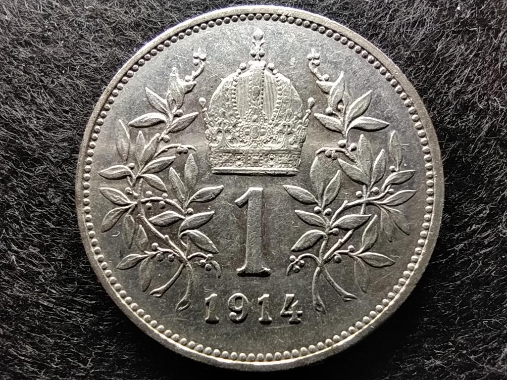 Ausztria Ferenc József Osztrák-Magyar .835 ezüst 1 Korona 1914