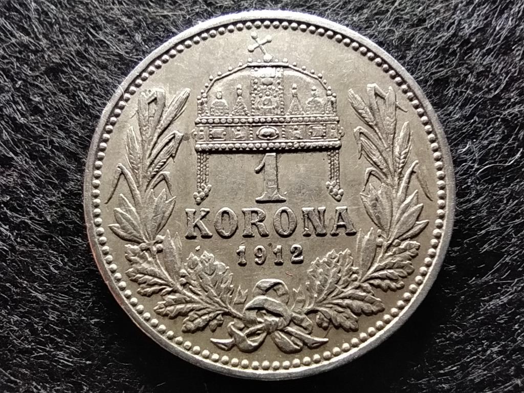 Magyarország I. Ferenc József (1848-1916) .835 Ezüst 1 Korona 1912 KB