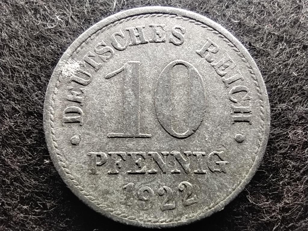 Németország Második Birodalom II. Vilmos (1888-1918) 10 Pfennig 1922