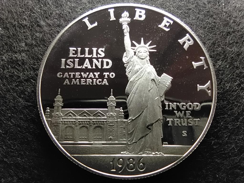 USA Szabadság-szobor Ellis Szigetén .900 ezüst 1 Dollár 1986 S PP