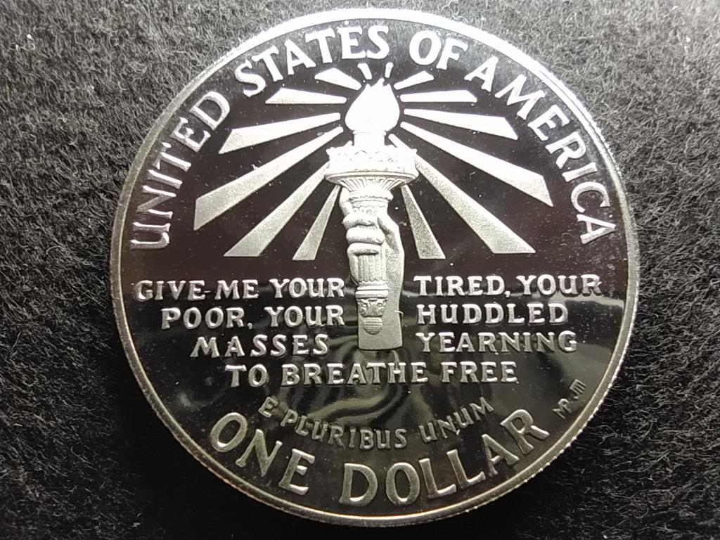 USA Szabadság-szobor Ellis Szigetén .900 ezüst 1 Dollár 1986 S PP