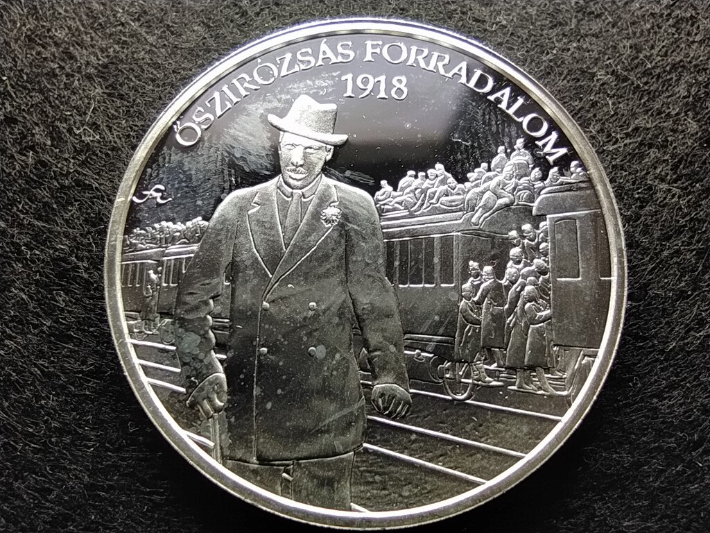 Nemzetünk forradalmai Őszirózsás forradalom 1918 .999 ezüst érem 15g