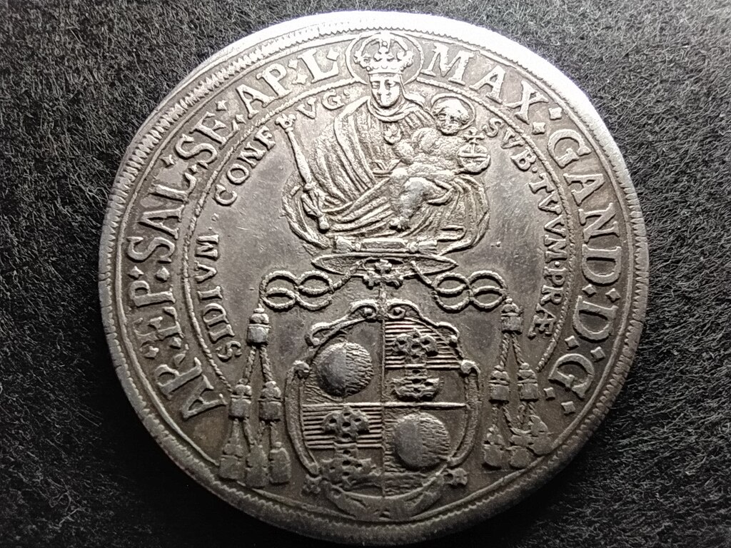 Ausztria Salzburgi Püspökség Max Gandolf von Kuenburg (1668-1687) .875 Ezüst 1 Tallér 1669