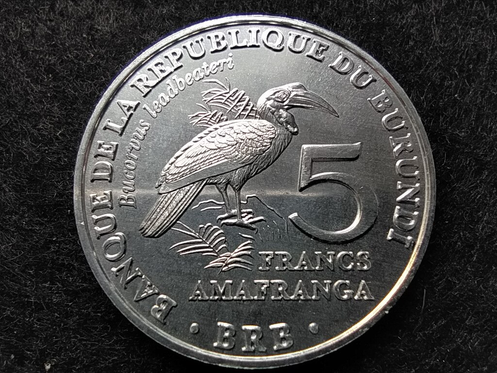 Burundi Kaffer szarvasvarjú 5 Frank 2014