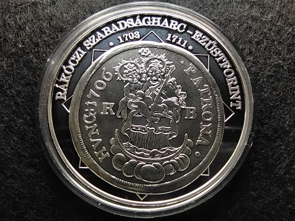 A magyar nemzet pénzérméi Rákóczi szabadságharc ezüstforint 1703-1711 .999 ezüst PP