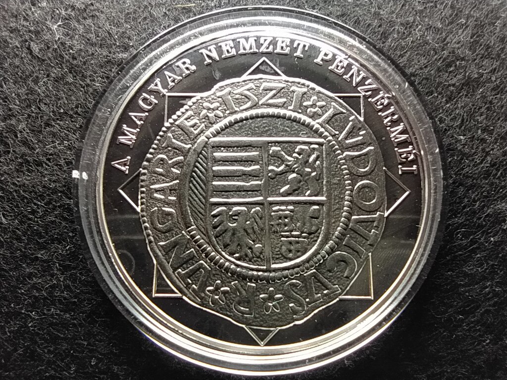 A magyar nemzet pénzérméi Moneta Nova, II. Lajos dénárja 1516-1526 .999 ezüst