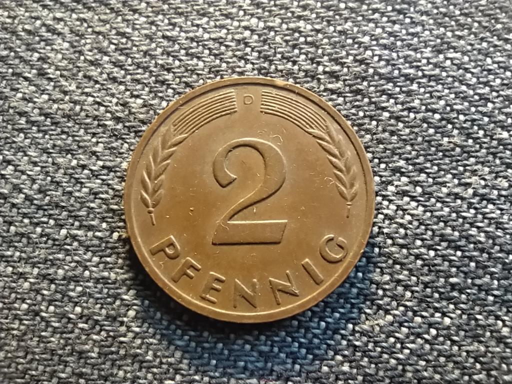 Németország NSZK (1949-1990) 2 Pfennig 1965 D