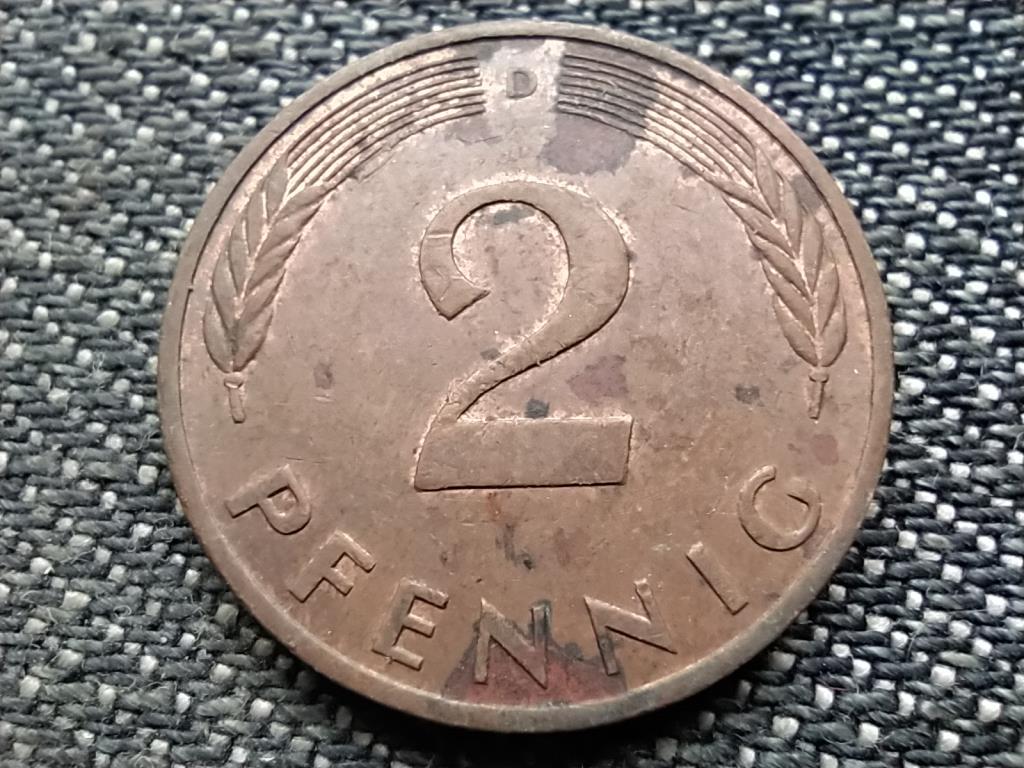 Németország NSZK (1949-1990) 2 Pfennig 1984 D