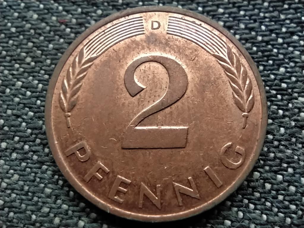 Németország NSZK (1949-1990) 2 Pfennig 1988 D