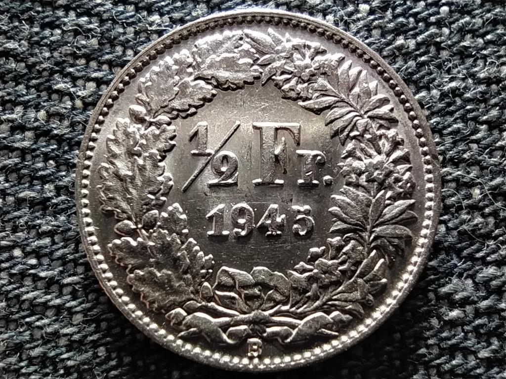 Svájc .835 ezüst 1/2 Frank 1945 B