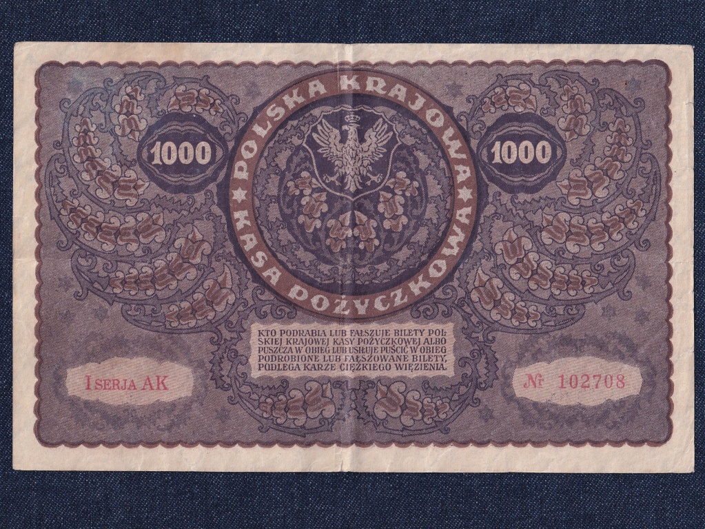Lengyelország 1000 Marek bankjegy 1919