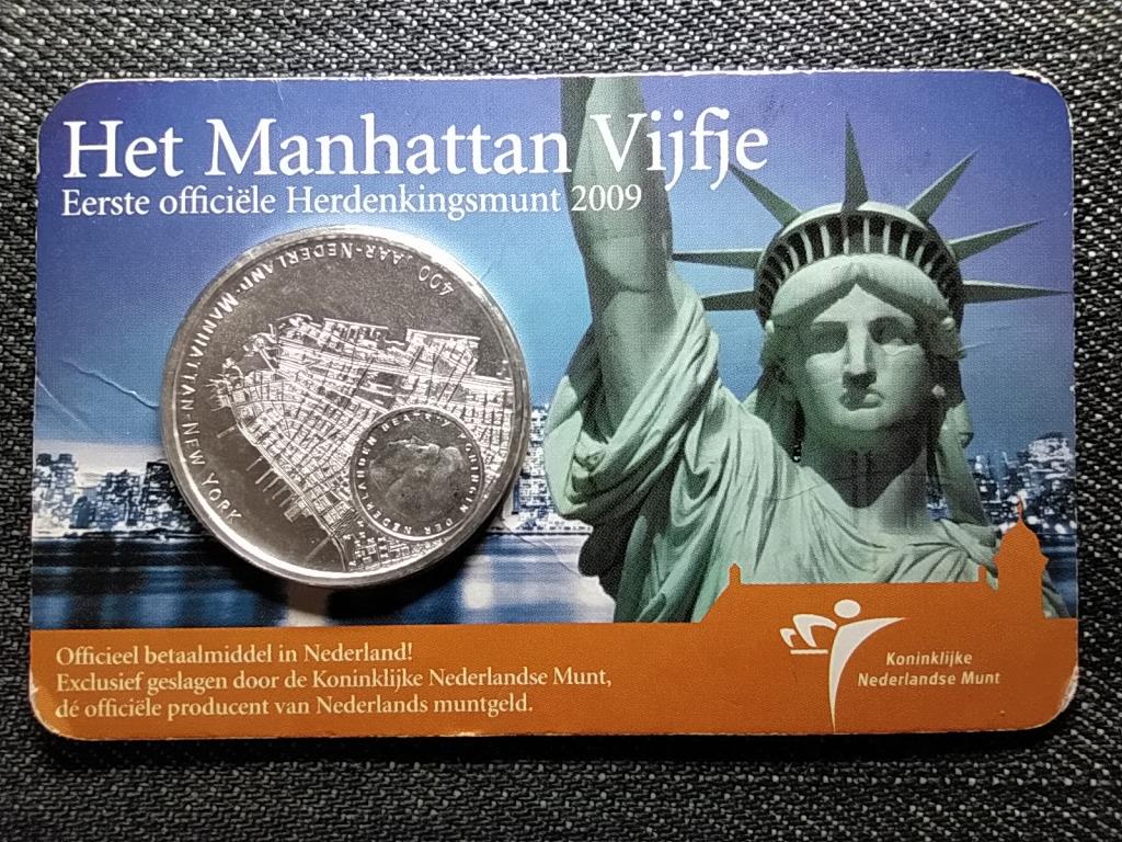 Hollandia 400 éves Manhattan ezüstözött 5 Euro 2009