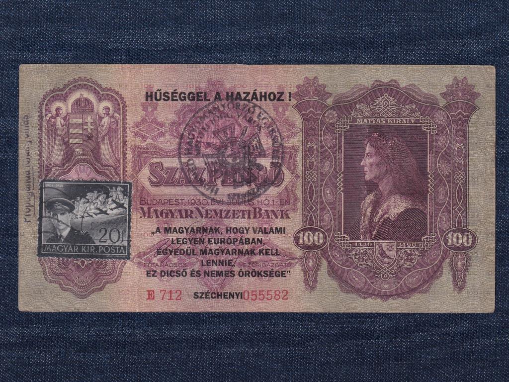 Második sorozat (1927-1932) Hűséggel a Hazához 100 Pengő bankjegy 1930 