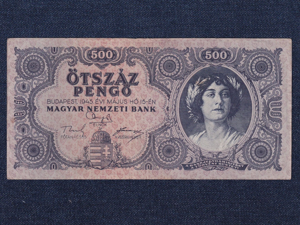 500 Pengő bankjegy 1945 orosz P helyett N betű