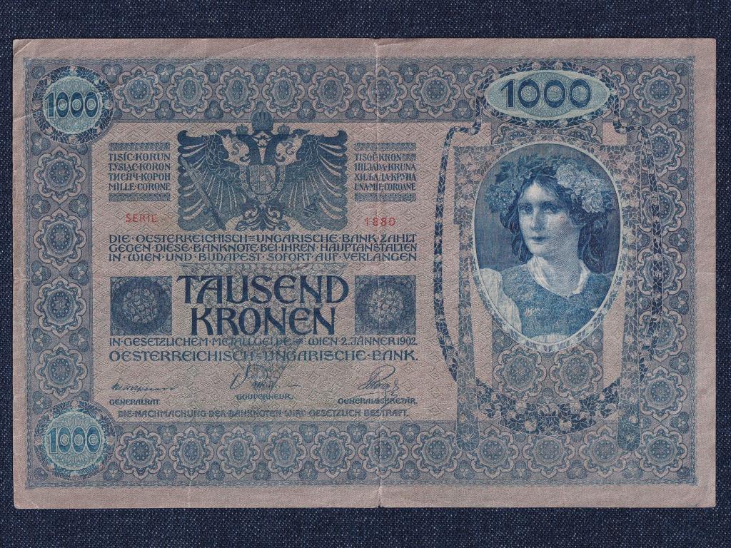 Ausztria 1000 Korona bankjegy 1902