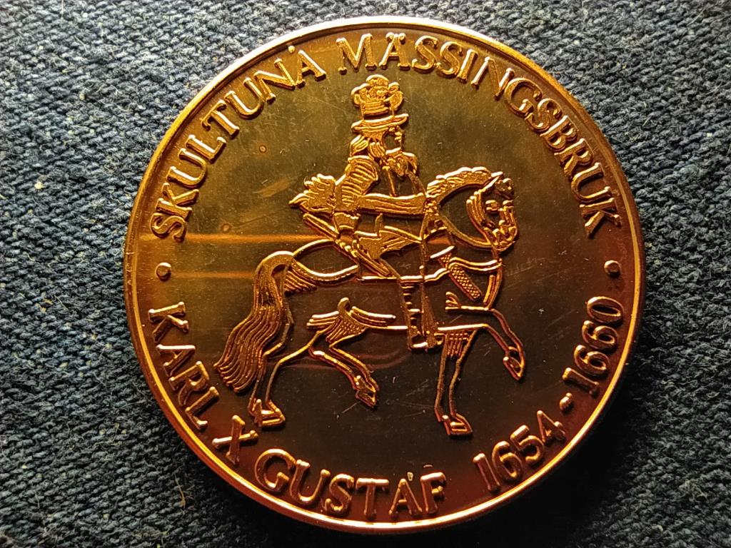 Svédország X. Károly Gusztáv svéd király 1607 réz 10 korona helyi pénz