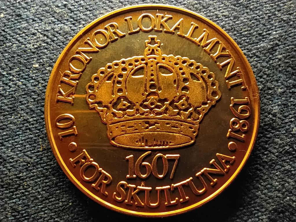 Svédország X. Károly Gusztáv svéd király 1607 réz 10 korona helyi pénz