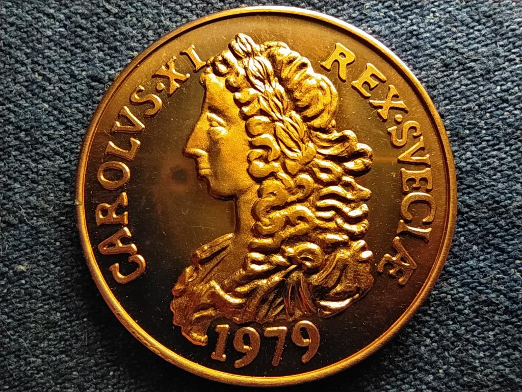 Svédország XI. Károly király 1979 réz 10 korona helyi pénz