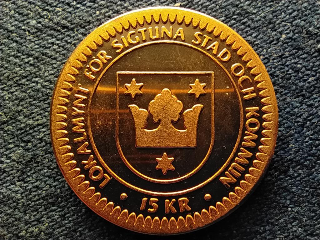 Svédország Sigtuna A pogányság vége 1988 réz 15 korona helyi pénz