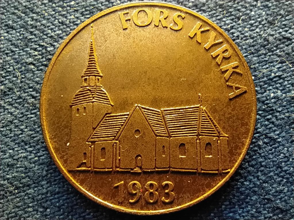 Svédország Fors-i templom 1983 réz 20 korona helyi pénz