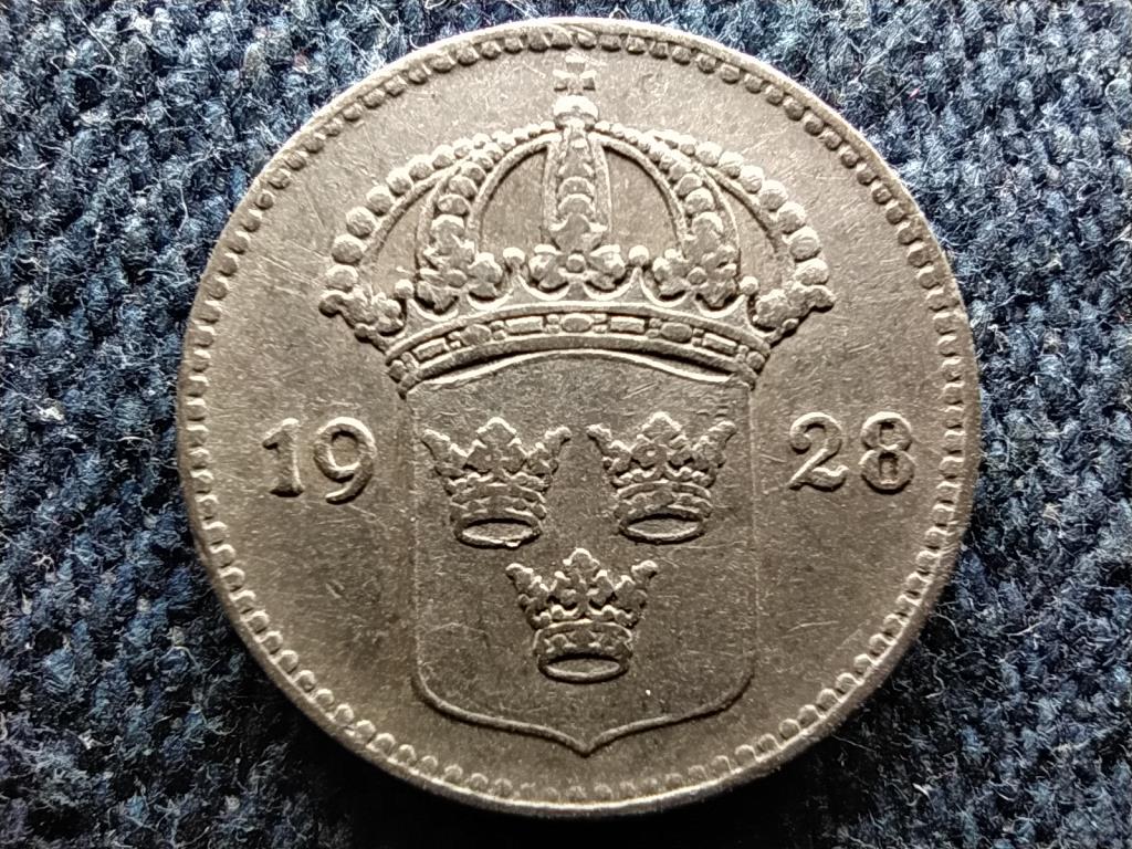 Svédország V. Gusztáv (1907-1950) .400 ezüst 10 Öre 1928 G