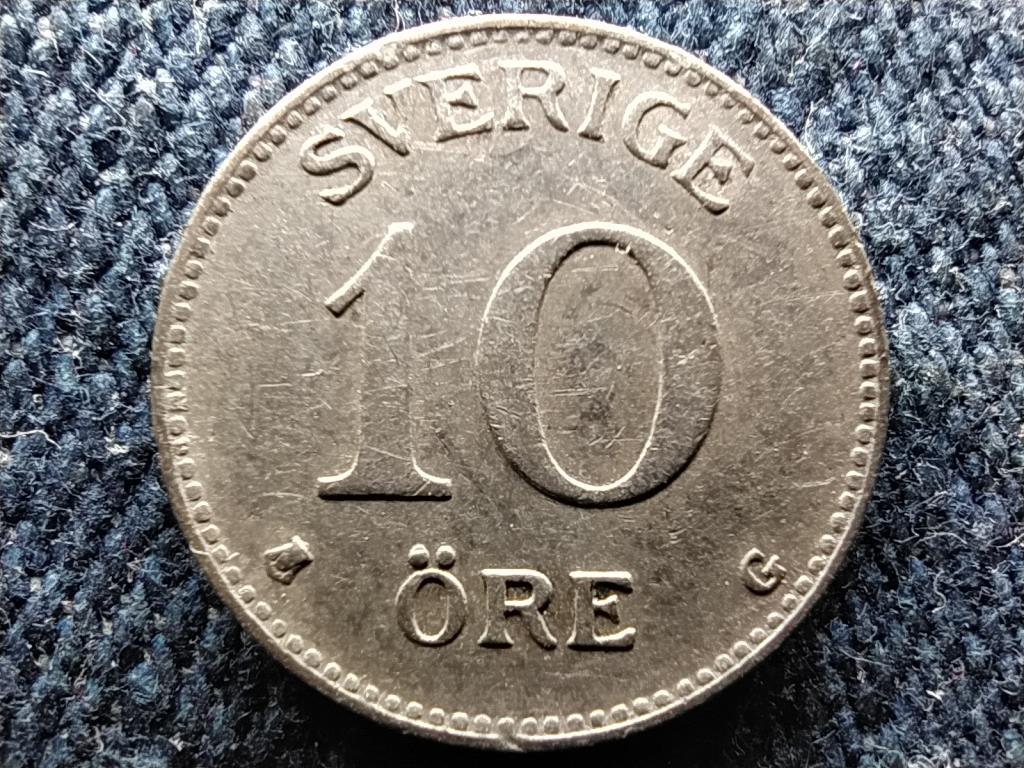 Svédország V. Gusztáv (1907-1950) .400 ezüst 10 Öre 1928 G