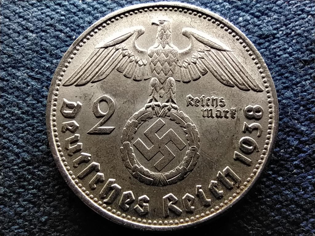 Németország Horogkeresztes .625 ezüst 2 birodalmi márka 1938 B