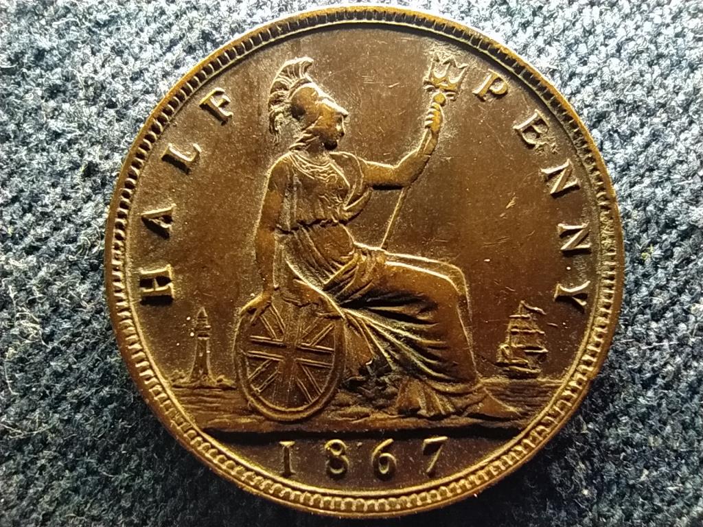 Anglia Viktória (1837-1901) RITKA 1/2 Penny 1867