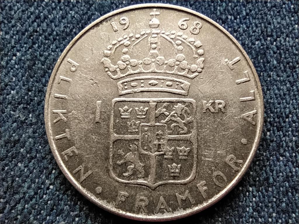 Svédország VI. Gusztáv Adolf (1950-1973) .400 ezüst 1 Korona 1968 U