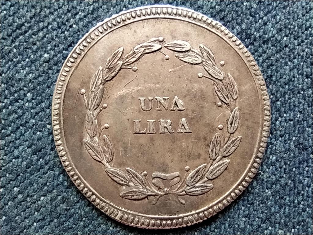 Toszkána (Olasz államok) II. Károly Lajos / Maria Luisa (1803-1807) .920 ezüst 1 Líra 1806 