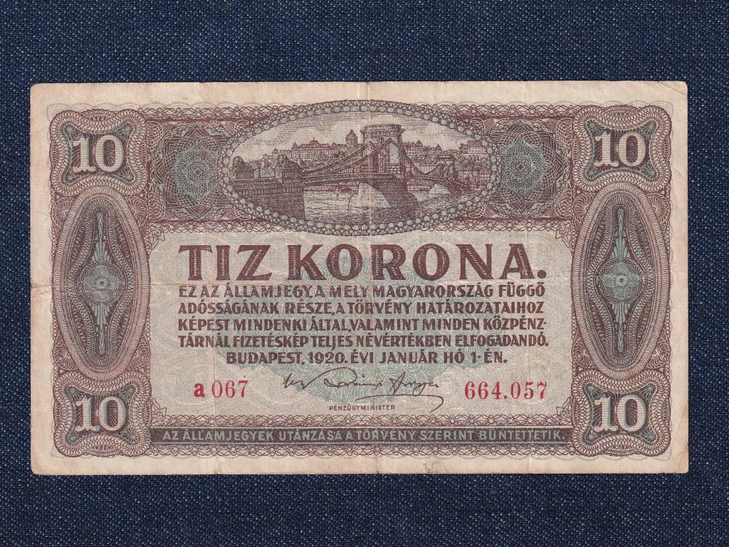 Kis címletű Korona államjegyek 10 Korona bankjegy 1920