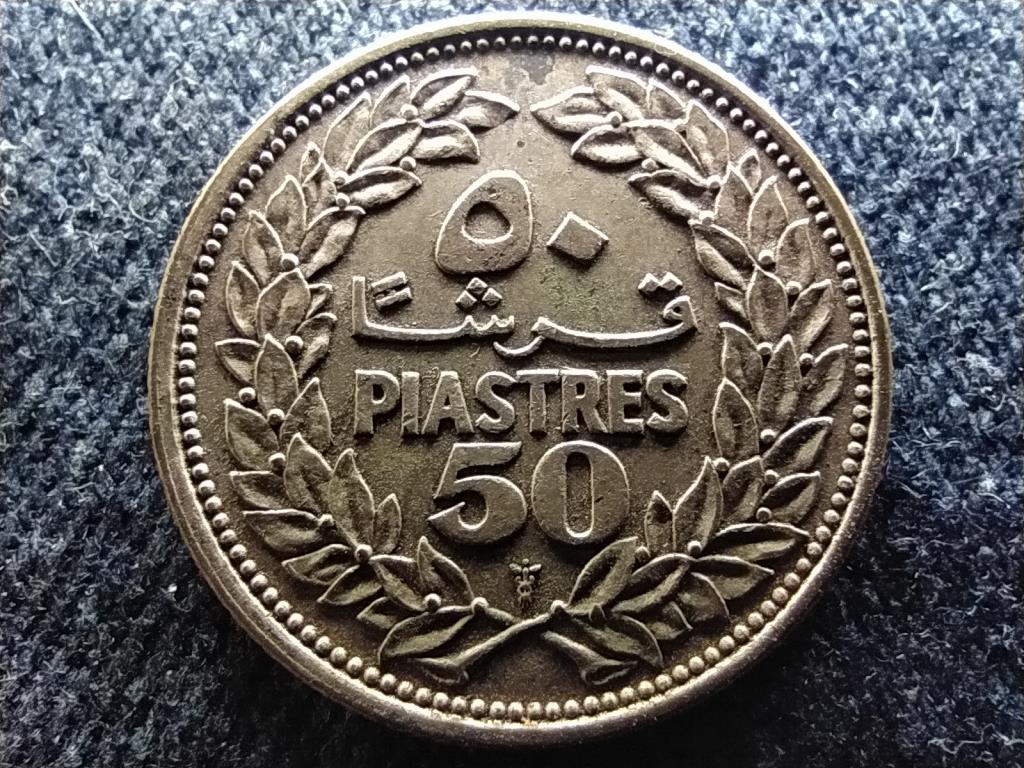 Libanon .600 ezüst 50 piaszter 1952