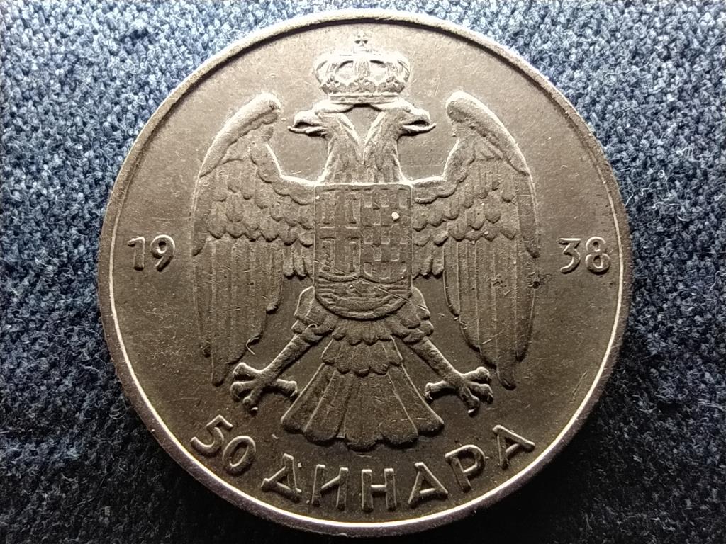 Jugoszlávia II. Péter (1934-1945) .750 ezüst 50 Dínár 1938